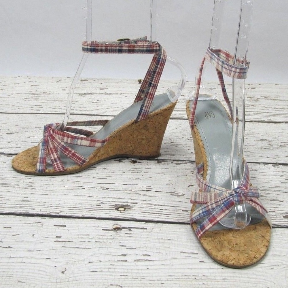 Gap Plaid Wedge Heel Sandal